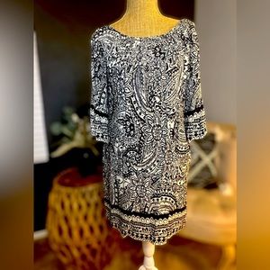 Umgee black/white Boho dress